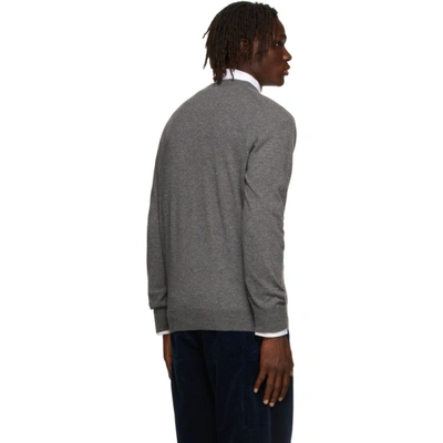 Shop Brunello Cucinelli Grey Cashmere V-neck Sweater In Co218 Piomb