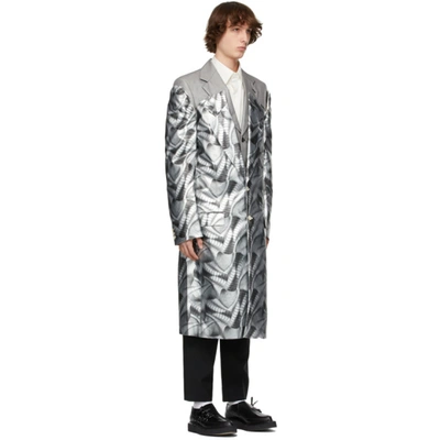 Shop Comme Des Garçons Homme Deux Silver Layered Inkjet Print Coat In 1 Silver