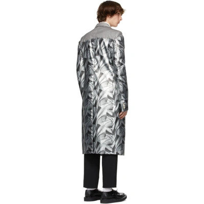 Shop Comme Des Garçons Homme Deux Silver Layered Inkjet Print Coat In 1 Silver
