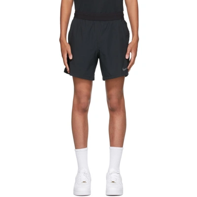 Shop Nike Black Pro Logo Shorts In Black/iron Grey