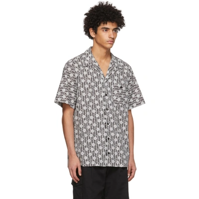 Shop Dolce & Gabbana White & Black Bowling Short Sleeve Shirt In Hn2rh Pois Stripes