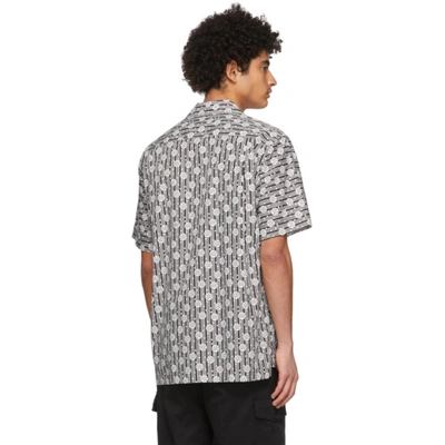 Shop Dolce & Gabbana White & Black Bowling Short Sleeve Shirt In Hn2rh Pois Stripes