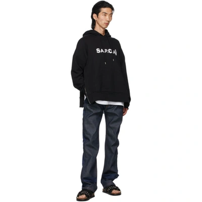 Shop A.p.c. Black Sacai Edition Taiyo Hoodie In Lzz Black