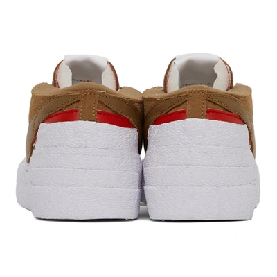 Shop Nike Brown Sacai Edition Blazer Low Sneakers In Lt British Tan/unive