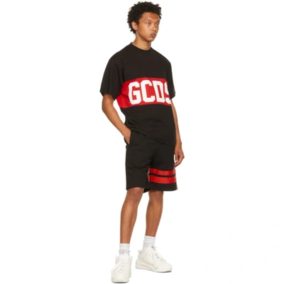 Shop Gcds Black Logo Shorts In 02 Black