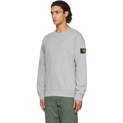 Shop Stone Island Grey Classic Crewneck Sweatshirt In V0m64 Melange Grey