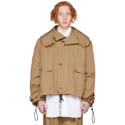 Shop Jw Anderson Tan Short Bubble Parka In 185 Camel