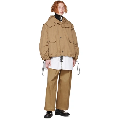 Shop Jw Anderson Tan Short Bubble Parka In 185 Camel