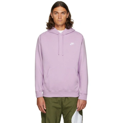 Shop Nike Purple Fleece Sportswear Club Hoodie In 589 Violet Star/viol