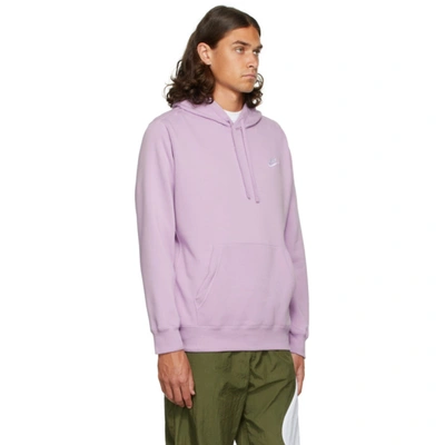 Shop Nike Purple Fleece Sportswear Club Hoodie In 589 Violet Star/viol