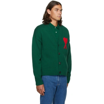 Shop Ami Alexandre Mattiussi Green Ami De Cœur Oversize Cardigan In Green - 300