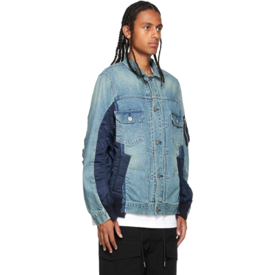 Sacai Underarm Contrast Panel Denim Shirt In Blue | ModeSens