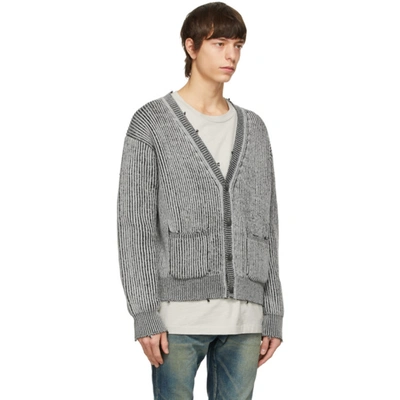 Shop John Elliott Grey Merino Wool Structure Cardigan In Ash