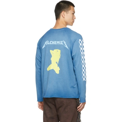 Shop Alchemist Black & Blue Marathon Baseball Long Sleeve T-shirt In Black/blue