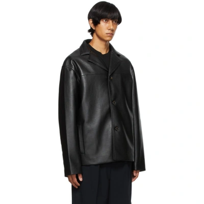 Shop Nanushka Black Leather Arto Jacket