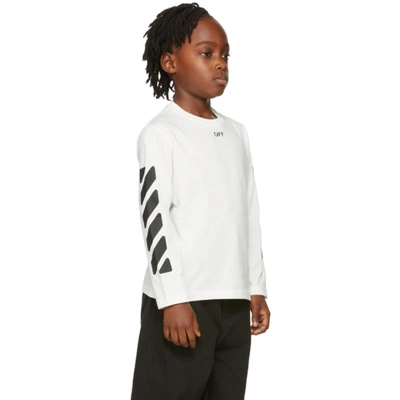 Shop Off-white Kids  Stamp Logo T-shirt In White/black