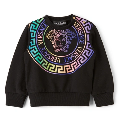 Shop Versace Baby Black Medusa Print Sweatshirt In 2b070 Black+multicol