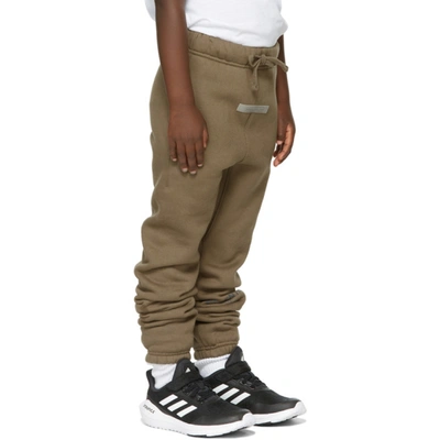 Shop Essentials Kids Taupe Fleece Lounge Pants In Harvest