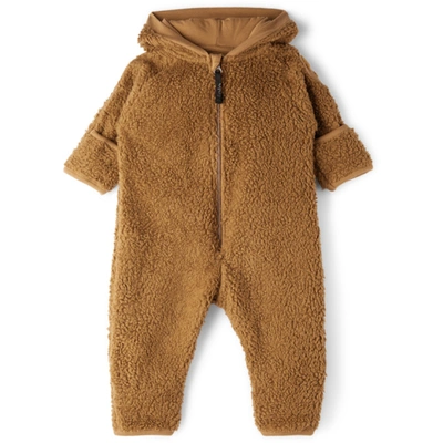 Shop Molo Baby Tan Fleece Umeko Bodysuit In 8342 Sandstone