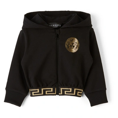 Shop Versace Baby Black Baroccoflage Medusa Track Suit In 2b130 Black+gold