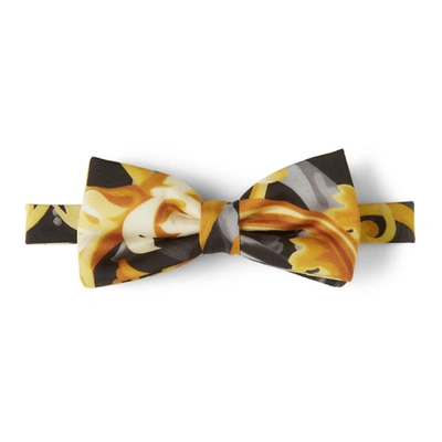 Shop Versace Kids Black Baroccoflage Bow Tie In 5b000 Black+gold