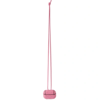 Shop Bottega Veneta Pink Intrecciato Airpods Pro Case In 5608 Pink S