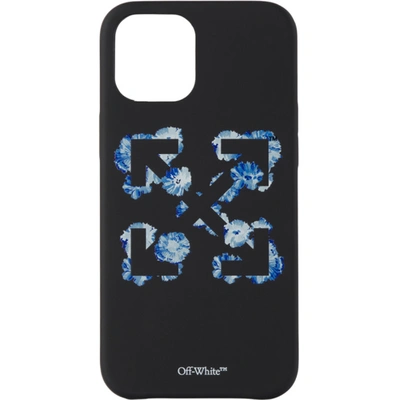 Shop Off-white Black & Blue Floral Arrows Iphone 12 Pro Max Case In Max Black Blue