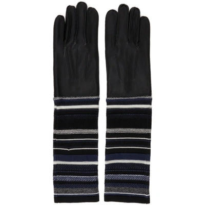 Shop Bed J.w. Ford Black Lambskin Knit Gloves