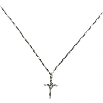 Shop Emanuele Bicocchi Silver Cross Skull Pendant Necklace