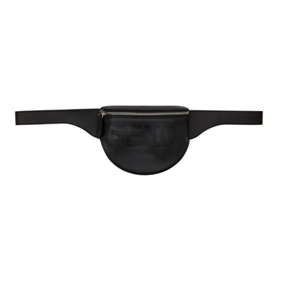 Shop Fendi Black Logo Belt Bag In F0gxn - Ner
