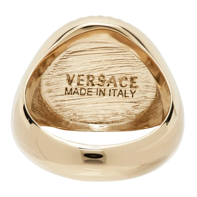 Shop Versace Gold Medusa Signet Ring In Dpoc Gold