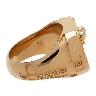 Shop Versace Gold Medusa Signet Ring In 3j000 Gold