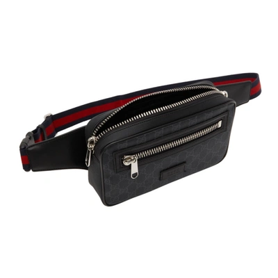 Shop Gucci Black 'gg Supreme' Belt Bag In 1095 Black/ne/ne/ne/