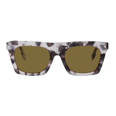 Shop Burberry Grey Marbled Square Sunglasses In 389473 Grey