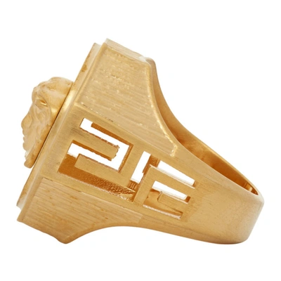 Shop Versace Gold Medusa Ring In D00hs Gold