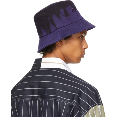 Shop Feng Chen Wang Purple & Black Tie Dye Bucket Hat In Black/purple