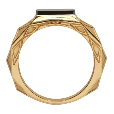 Shop Emanuele Bicocchi Ssense Exclusive Gold Square Stone Ring