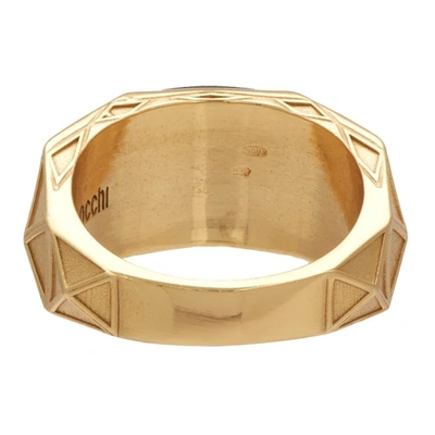 Shop Emanuele Bicocchi Ssense Exclusive Gold Square Stone Ring