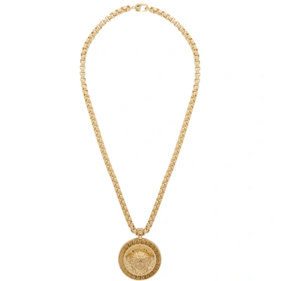 Shop Versace Gold Medusa Necklace In D00o Gold