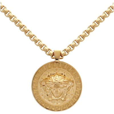 Shop Versace Gold Medusa Necklace In D00o Gold