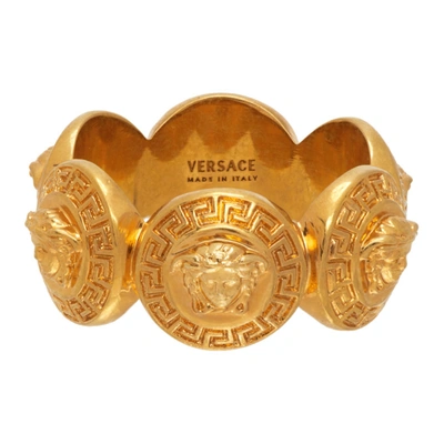 Shop Versace Gold Tribute Medusa Ring In Kot Gold