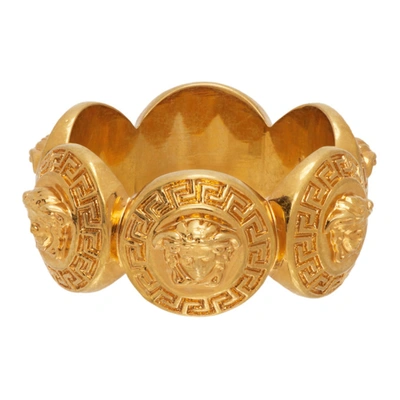 Shop Versace Gold Tribute Medusa Ring In Kot Gold