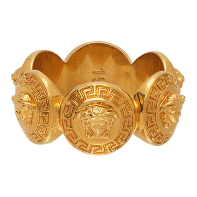 Shop Versace Gold Tribute Medusa Ring In Kot Gold