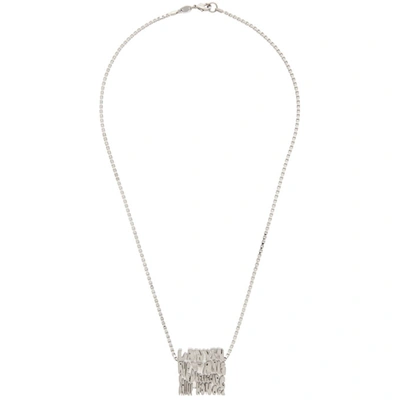 Shop Lanvin Silver Short Wave Necklace In M241 Pallad
