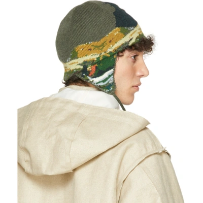 Shop Undercover Khaki Jacquard Beanie