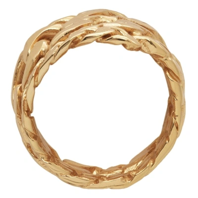 Shop Emanuele Bicocchi Gold Spiral Chain Ring