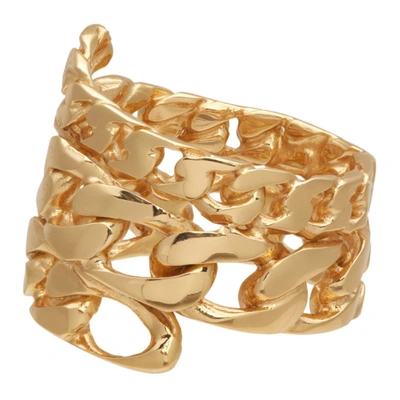 Shop Emanuele Bicocchi Gold Spiral Chain Ring