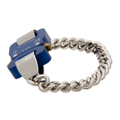 Shop Alyx Silver & Blue Classic Chainlink Bracelet In Silver/bluemty0001