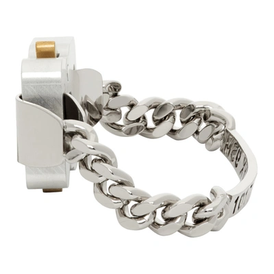 Shop Alyx Silver Buckle Bracelet In Silvergry0002
