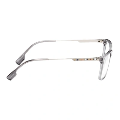 Shop Burberry Grey Rectangular Glasses